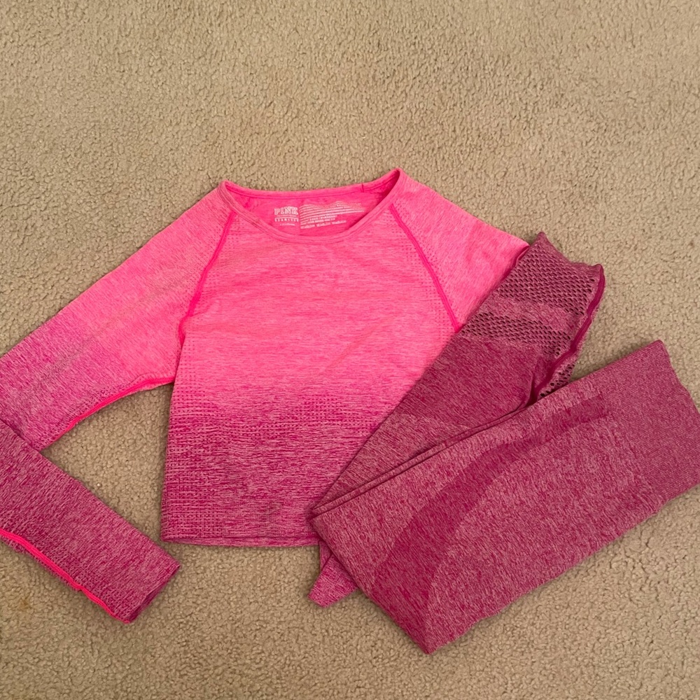 Pink Victoria’s Secret yoga set